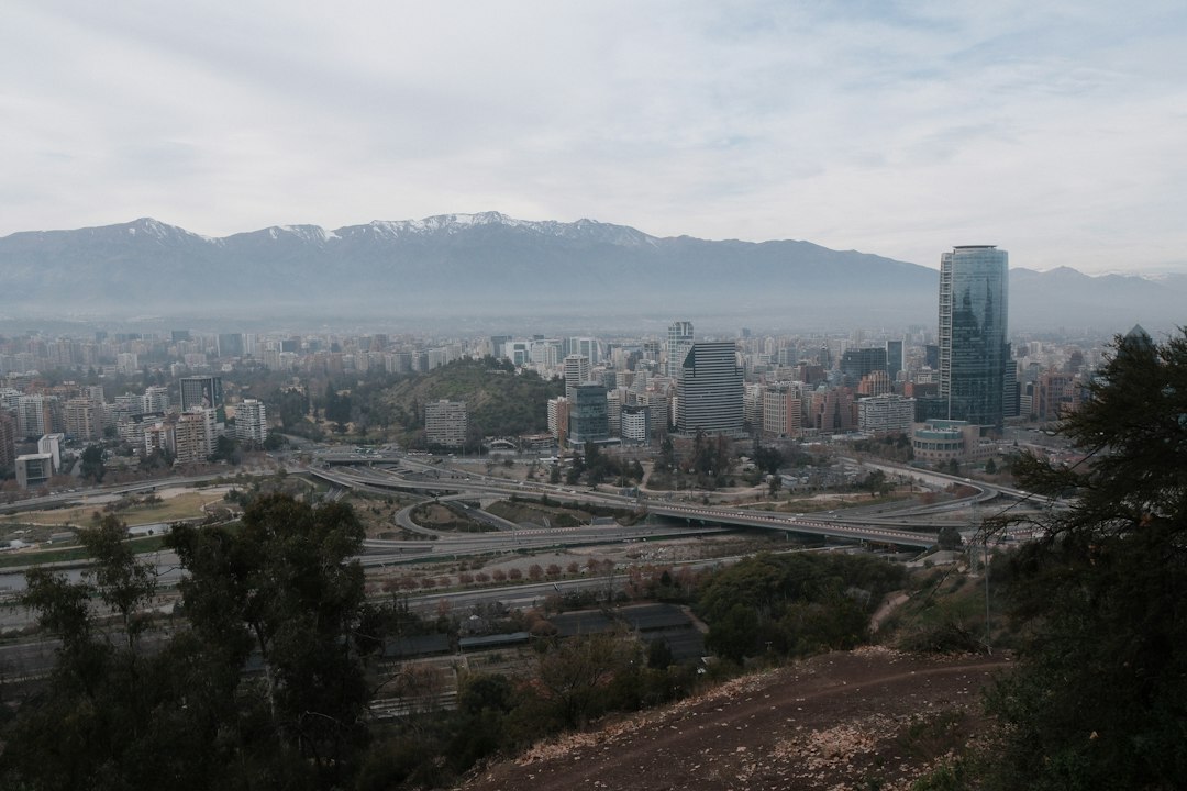 santiago chile skyline at dusk