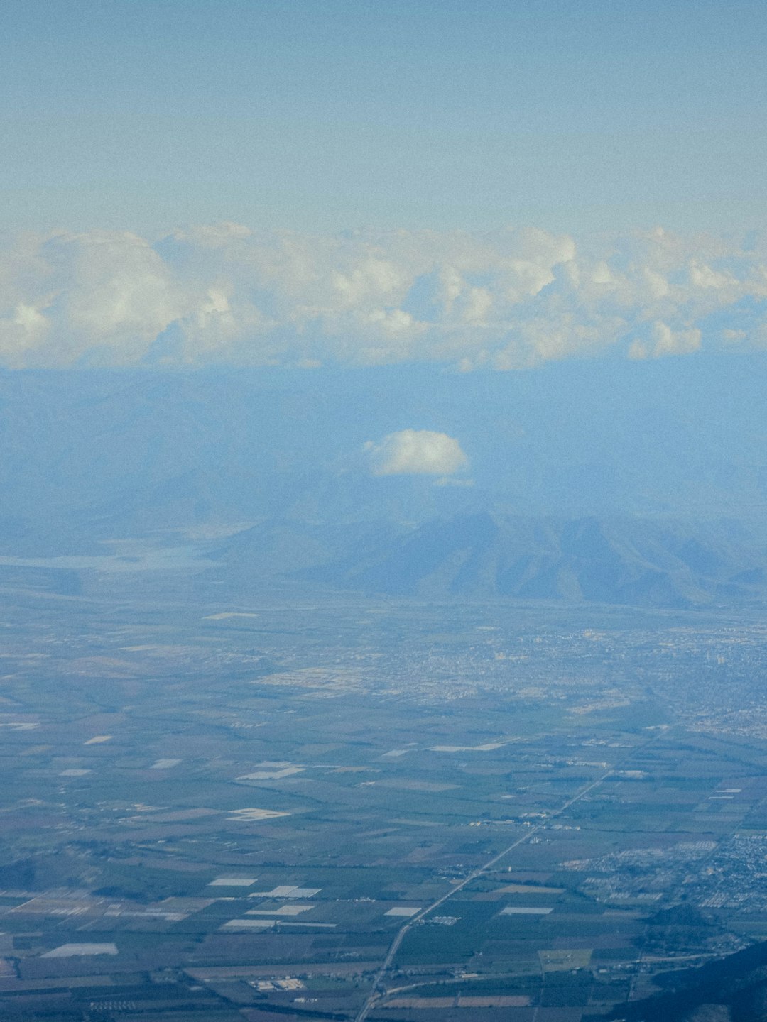 Skyline of Santiago Chile with Andes mountains in the background