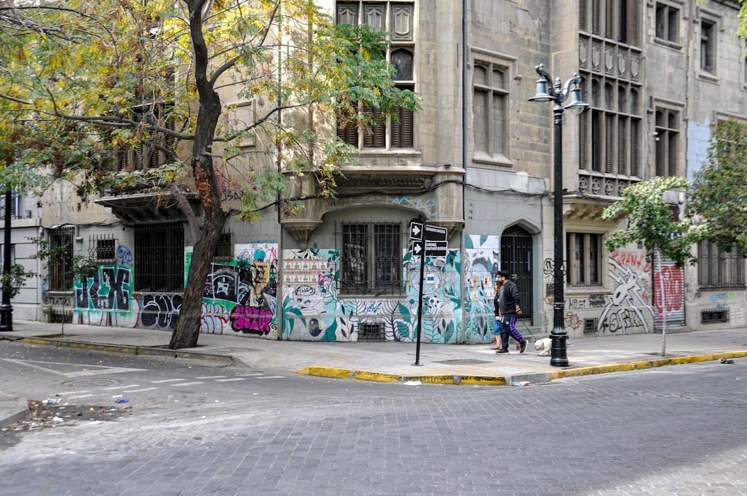 people walking in chilean barrio